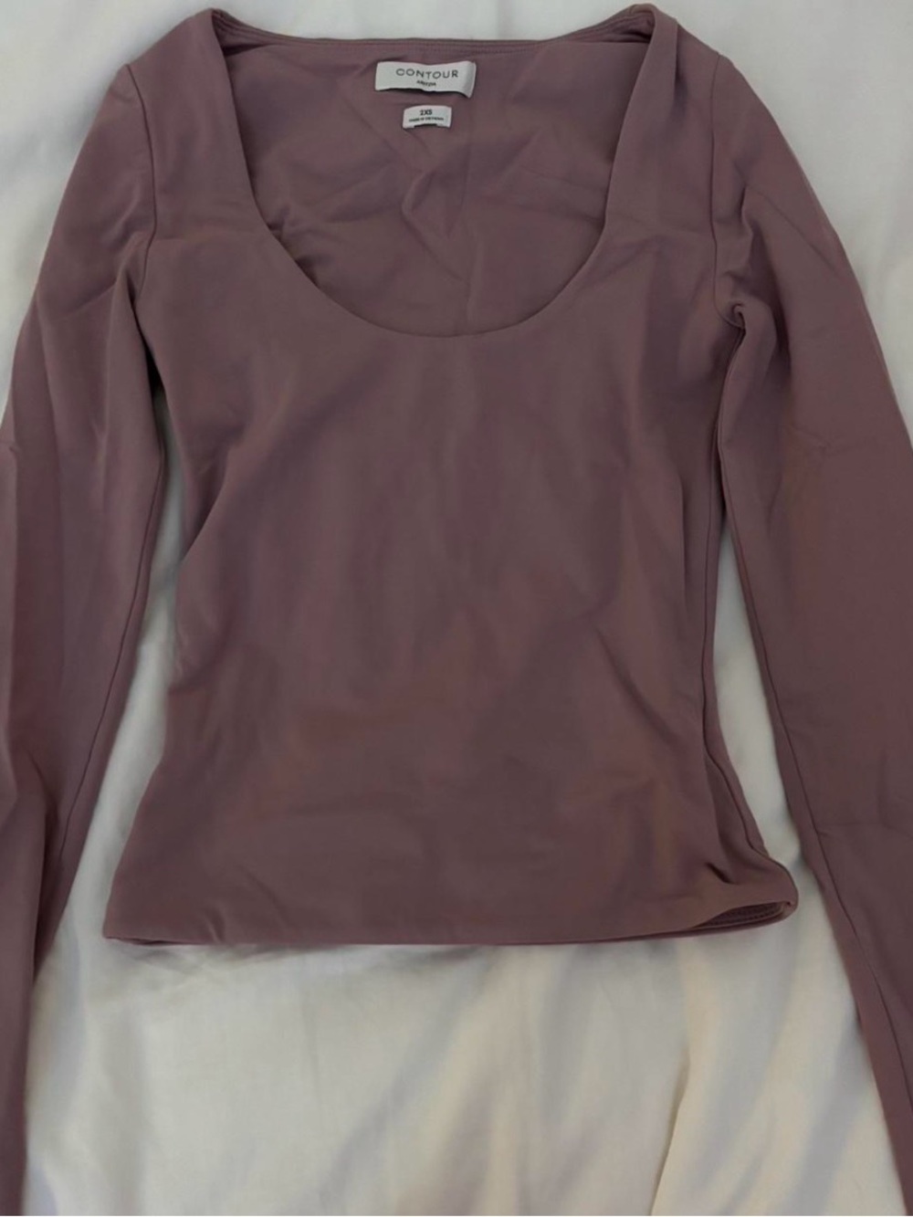 Aritzia Long Sleeve Scoop Neck Top - Dusty Mauve